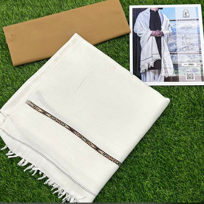 Soft & Warm Off White Shawl – 100% Claric Wool