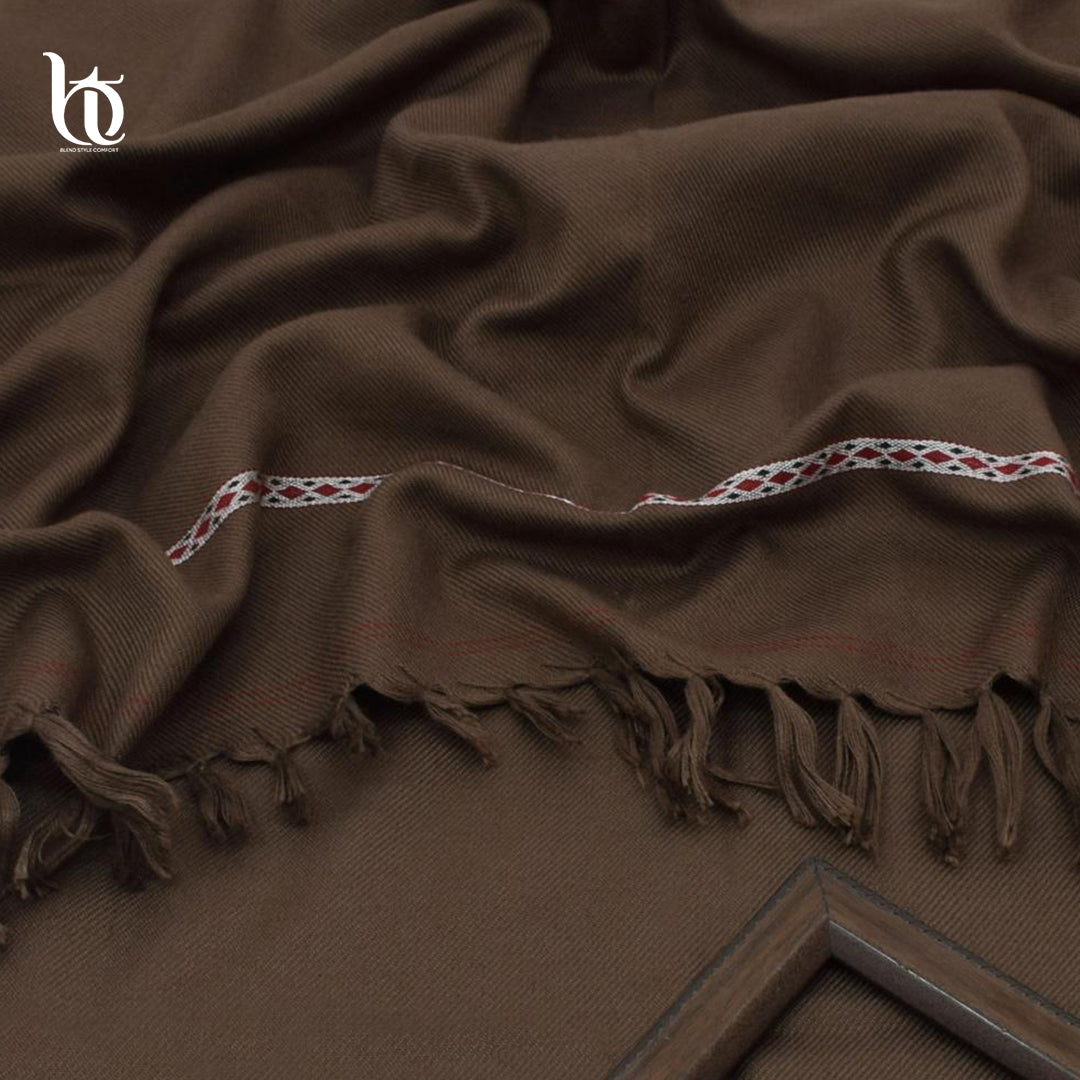 Soft & Warm Brown Shawl – 100% Claric Wool