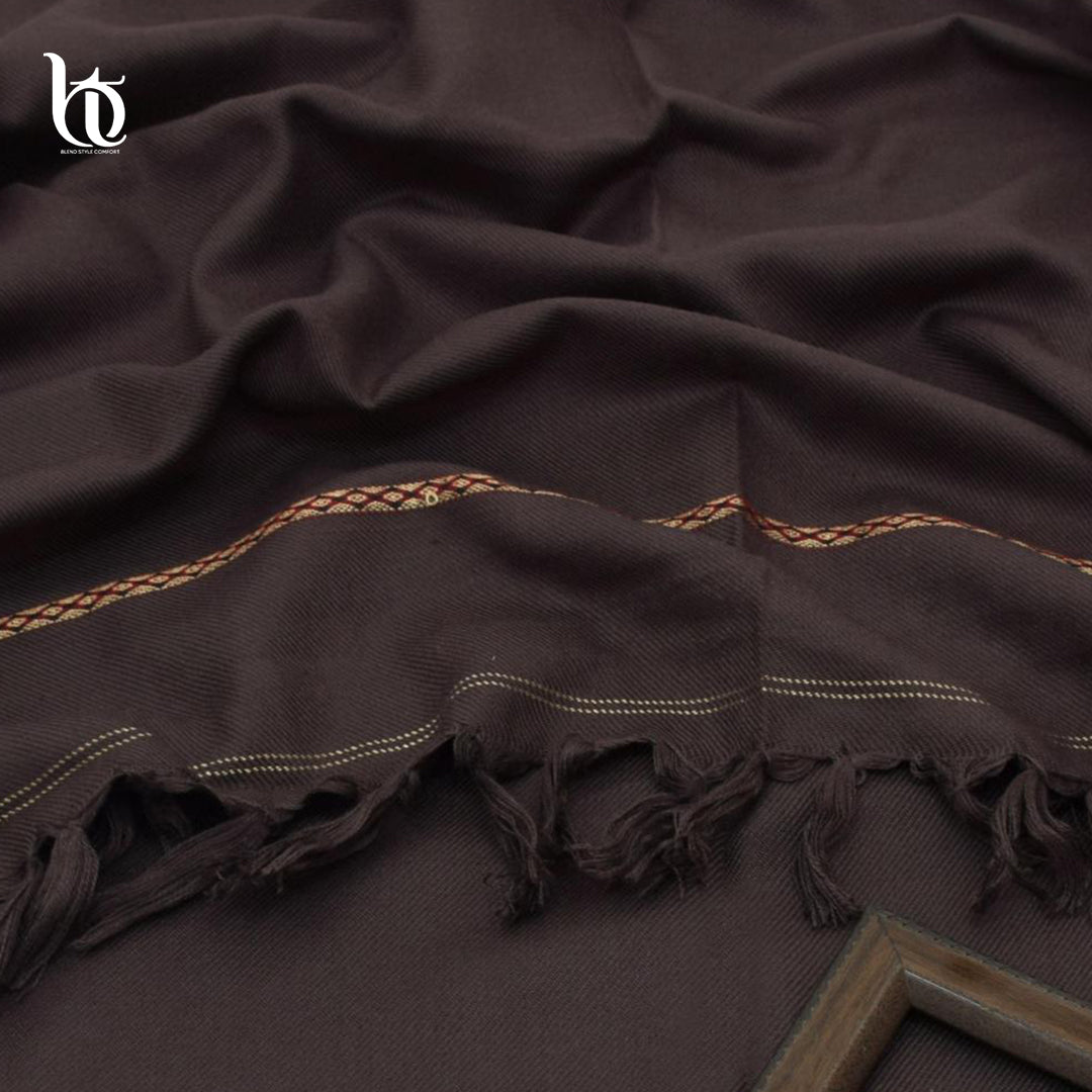 Soft & Warm Chocolate Shawl – 100% Claric Wool