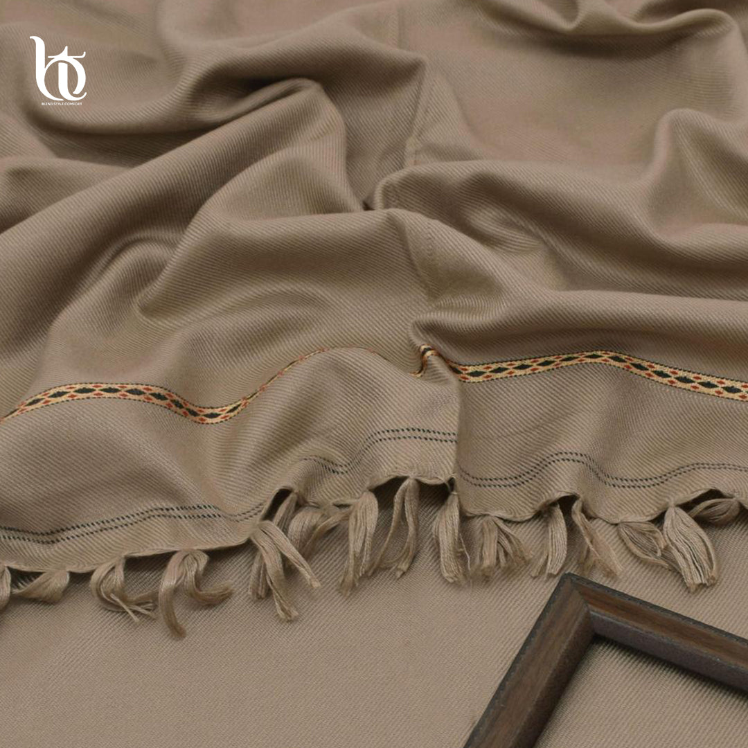 Soft & Warm Light Camel Shawl – 100% Claric Wool