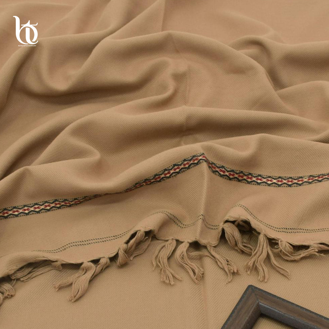 Soft & Warm Camel Shawl – 100% Claric Wool